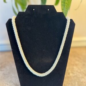 Freshwater Pearl VTG knotted Necklace with crystal clasp